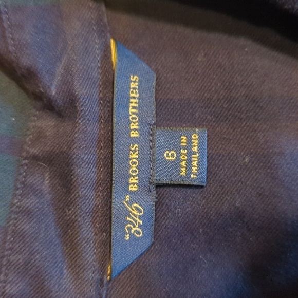 Brooks Brothers Green/Navy Plaid Button Up Long Sleeve Classic Shirt sz 6 small - Picture 4 of 9